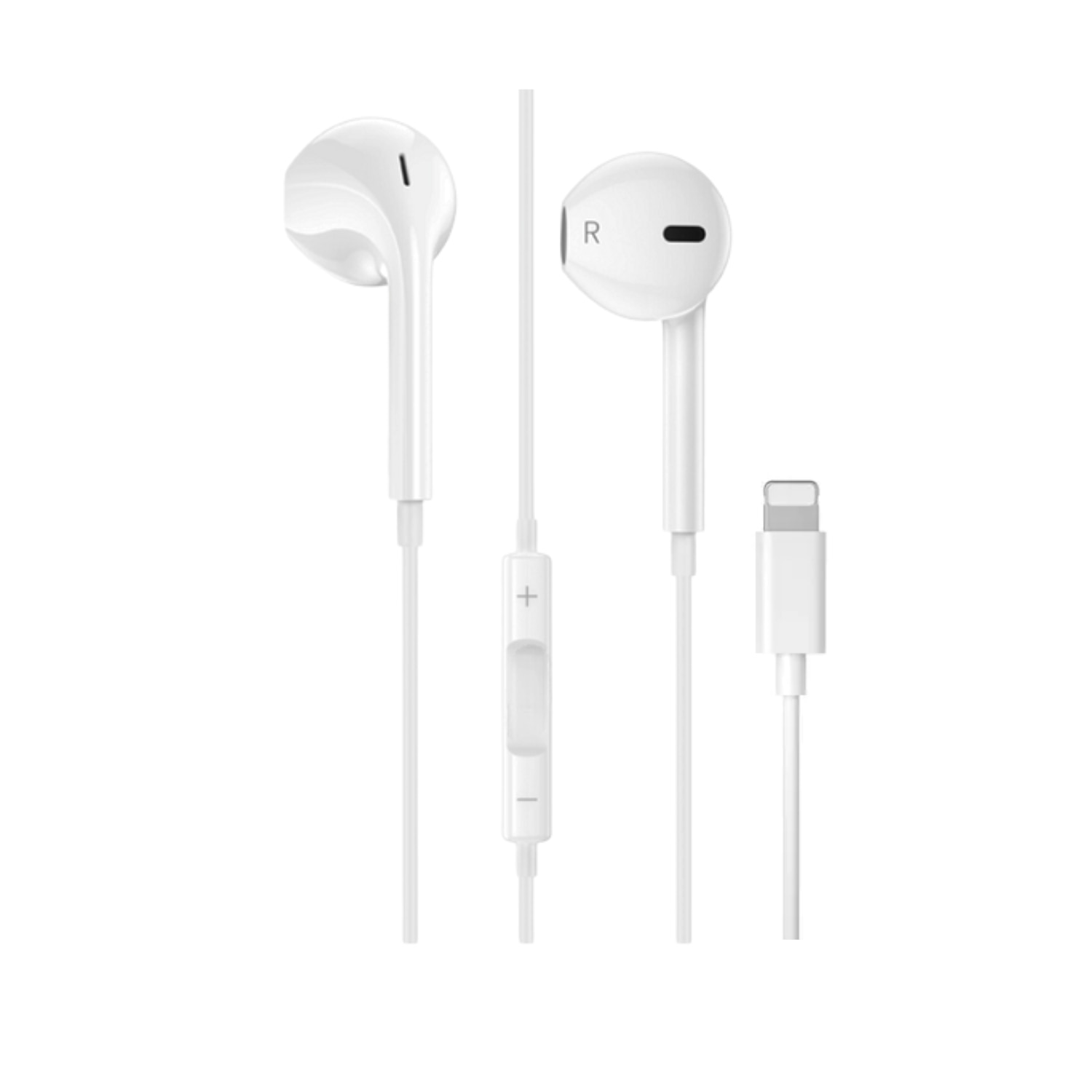 Casti cu Fir DigikalaX®, In-ear, Compatibil cu produse Apple, Microfon & Control Volum, conector Lightning, Alb