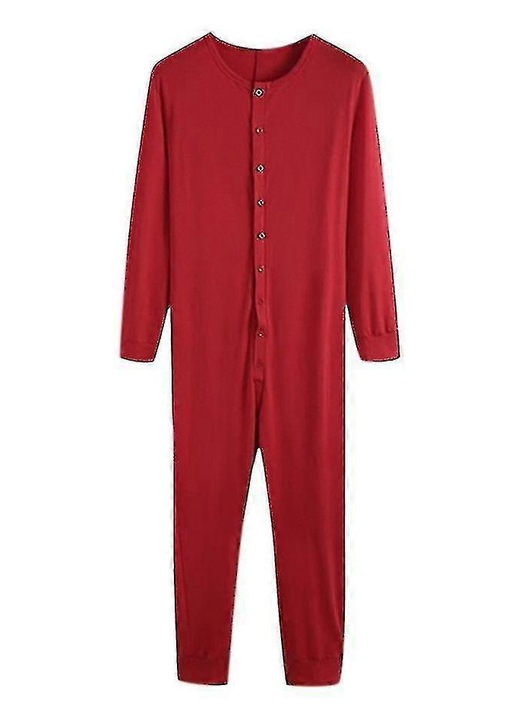 Férfi pizsama, piros, pamutkeverék, szett, TongZhou, XL INTL