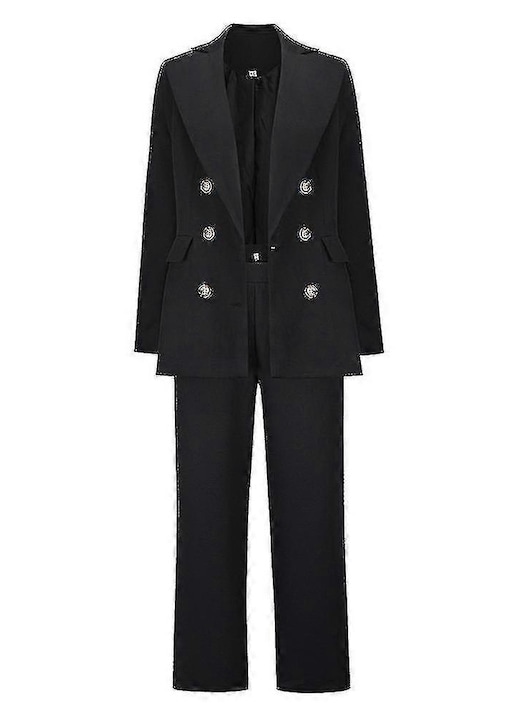 Costum dama, sacou cu maneca deschisa, negru, Ets Outfits, L INTL
