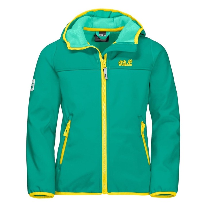 Geaca softshell copii Jack Wolfskin Fourwinds, Verde