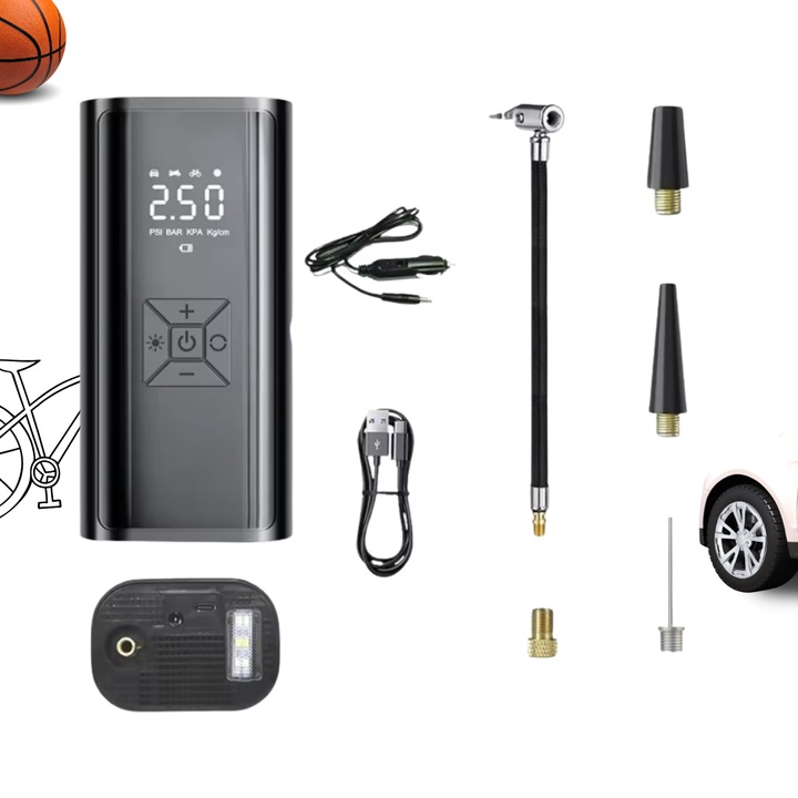 Vezeték nélküli elektromos pumpa, gumiabroncs-kompresszor, 6000 mAh, 150 PSI, újratölthető, alkalmas autókhoz, kerékpárokhoz, labdákhoz és egyebekhez