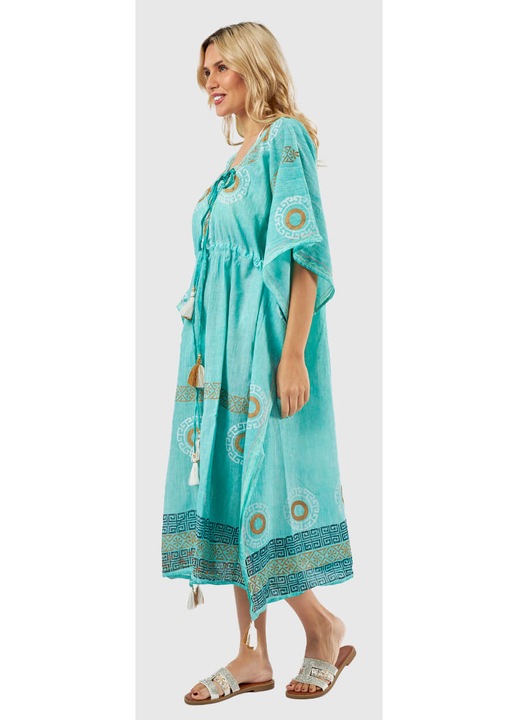 Rochie de plaja, Verde, 47-0172, bumbac, albastru