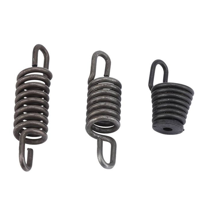 Set 3 arcuri amortizoare pentru drujba Partner 350/351/370/371/390/420, metal cu tampon cauciuc, negru/argintiu, LR-20260824-19491