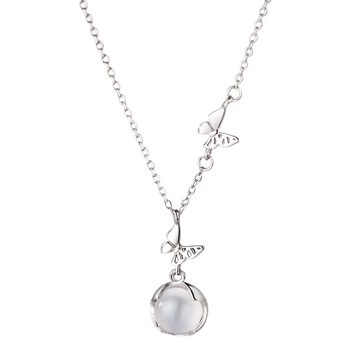 Wpeiusc S925 Colier de inalta calitate placat argint fluture argint Ochiul pisicii