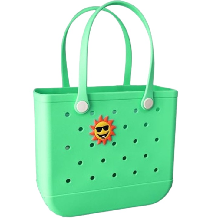 Multifunkcionális bevásárlótáska, elasztomer polimer, vízálló, 28x12x22cm, Világoszöld
