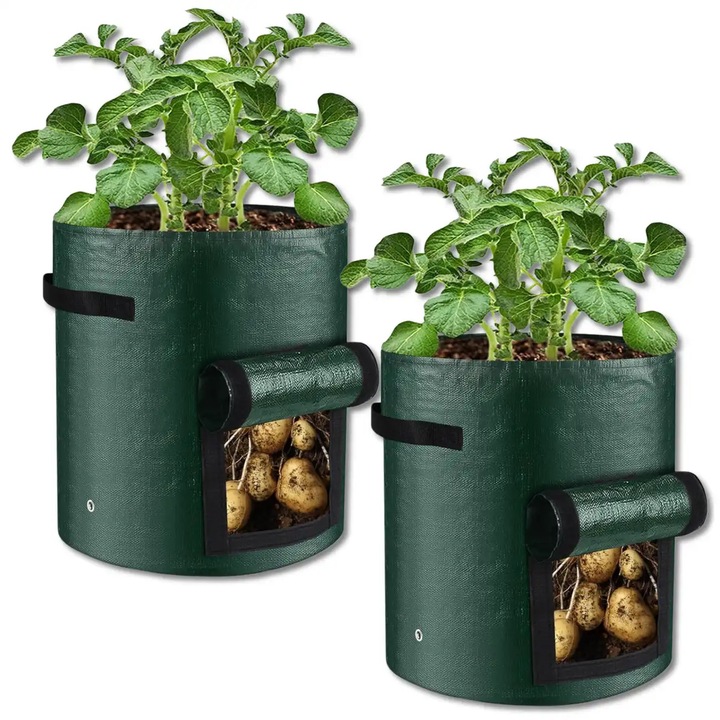 Set de 2 saci pentru plantarea legumelor cartofi 35x35 cm
