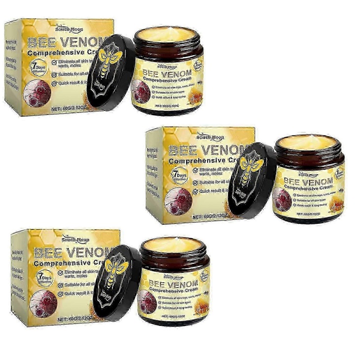 Крем за лице с пчелна отрова, комплект от 3 бр., дълбока хидратация, за всички типове кожа, 60гр.