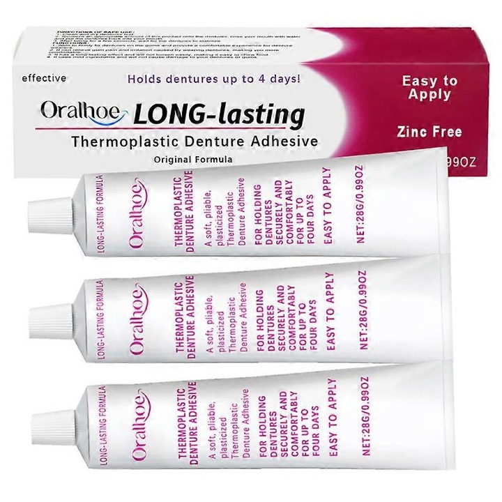 Crema adeziva pentru proteze dentare Cushion Grip, fixare confortabila, set 3 bucati, rezistenta la apa