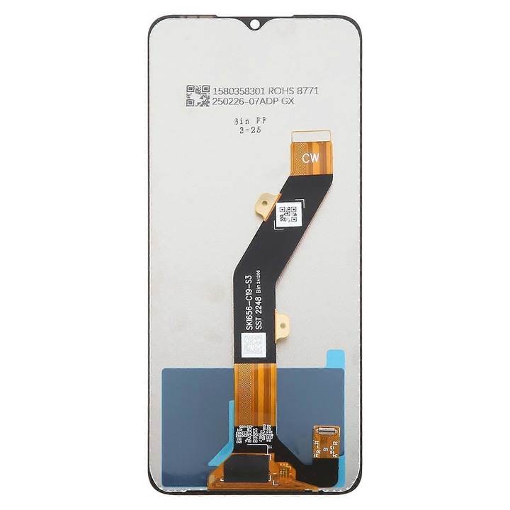 Дисплей LCD с дигитайзер за Tecno Pop 7 BF6, 5.5 инча, черен
