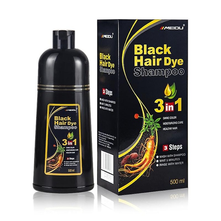 Sampon colorant pentru par, 500ml, negru, set de 1 buc.