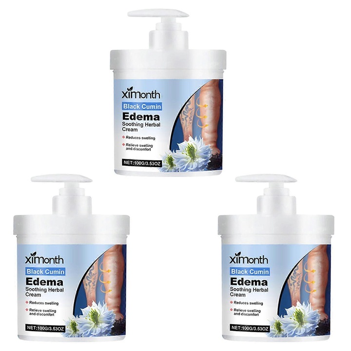 3 db-os köményes gyógynövényes krém szett, fehér, 100g, 6.4x9.9cm