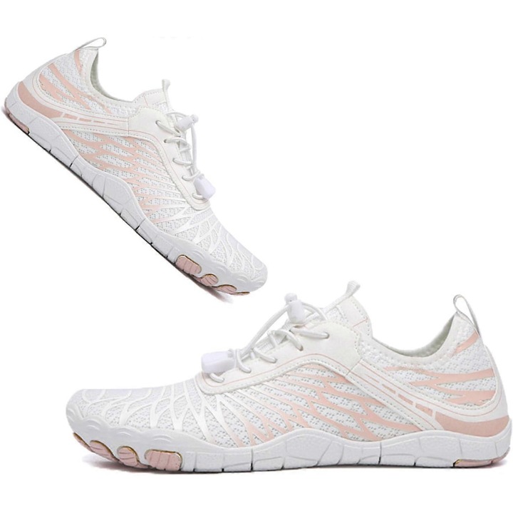 Női sportcipők, túrázáshoz, csúszásgátló, fehér, poliuretán