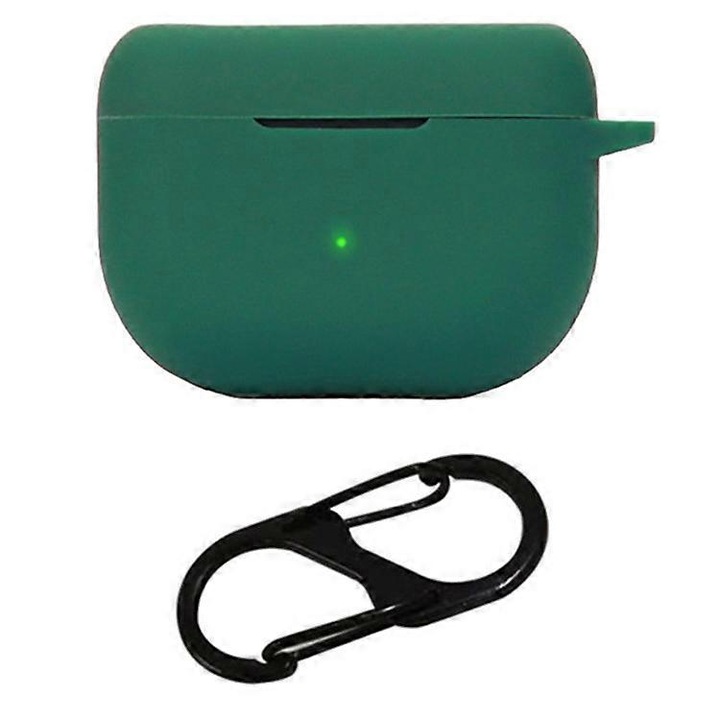 Husa de protectie pentru casti Bluetooth Jabra Elite 8 Active, silicon, verde inchis, 76x51x28mm
