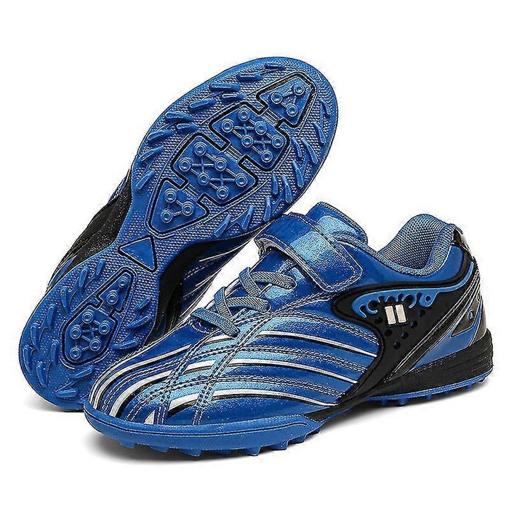 Pantofi sport copii, antiderapante, piele ecologica, albastru