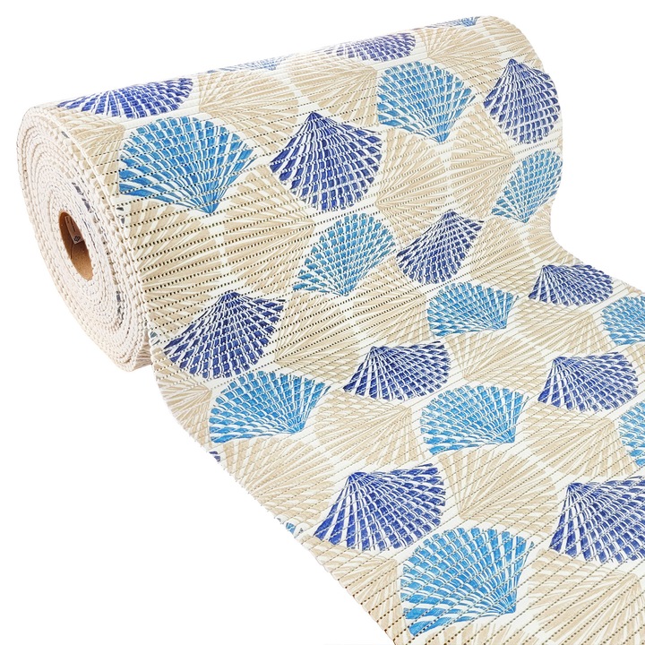 Covoras de baie, 65 x 100 cm, DecoMeister®, Model Albastru si bej, MA072-065-0100S