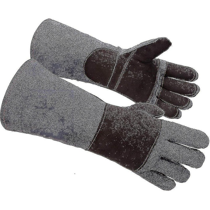 Manusi de protectie pentru manipularea animalelor, 16/22 inch, din piele naturala, rezistente la muscaturi