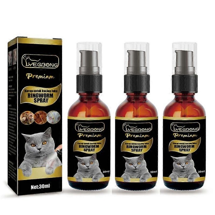 Set 3 sticle spray antifungic pentru pisici, 30ml