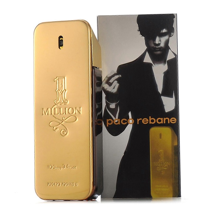 Parfum Millionaire Gold Brick pentru barbati, 100ml, note naturale, 6.5x4.5x15.2cm