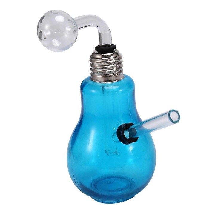 Lampa de incalzire cu ulei, 13cm, albastra, din sticla