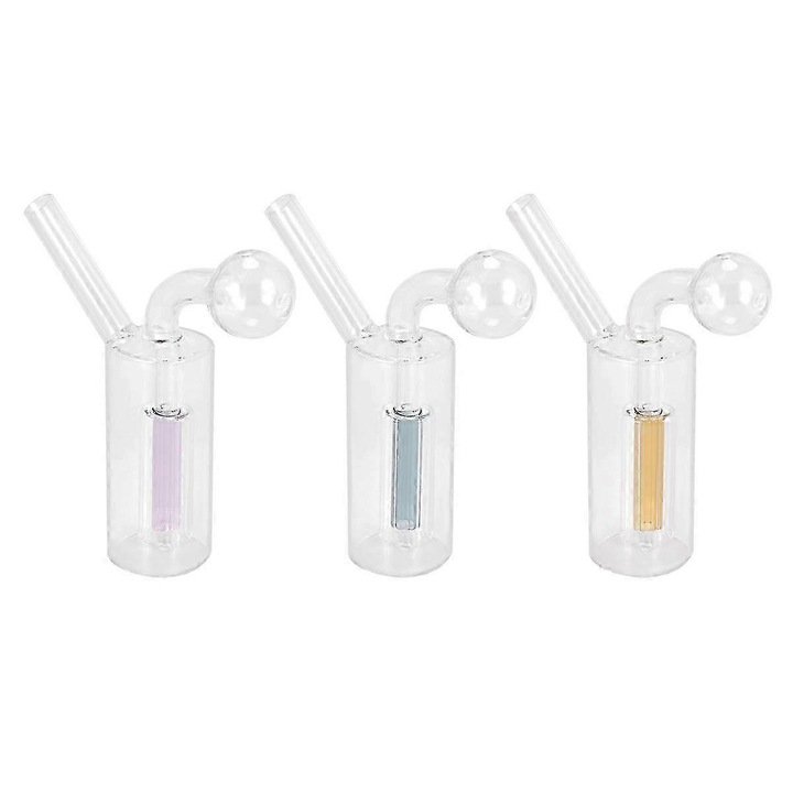 Set 3 Lampi cu Ulei din Sticla, Transparent, Material Gros