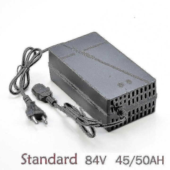 Incarcator inteligent pentru baterii cu plumb-acid 72v 50ah, accesorii vehicule electrice, 10x6.5x18.5cm, gri