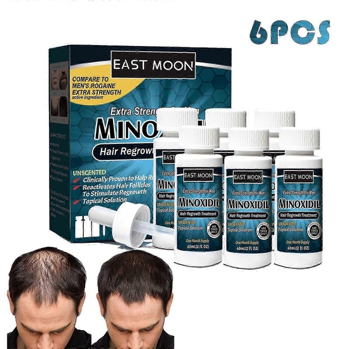 Lichid pentru Cresterea Parului si Barba pentru Barbati, 3x60ml, cu Ghimbir si Menta, Set de 3