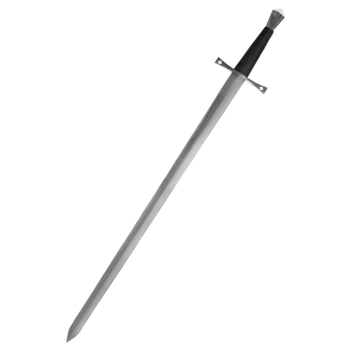 Sabie medievala cu un singur maner, Battle-Merchant, otel, 96cm, maner din piele