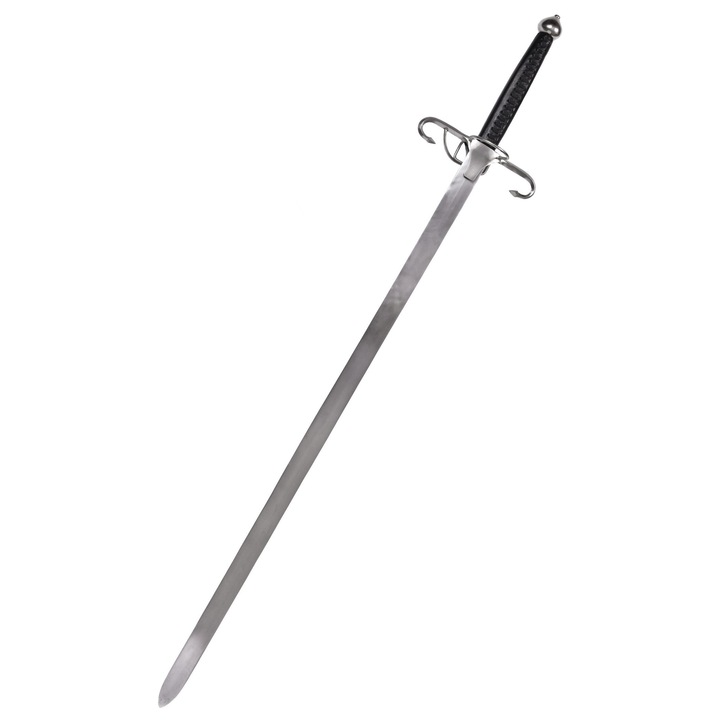 Sabie cu doua maini Battle-Merchant, decorativa, cromata, 168x5cm, 3.25kg
