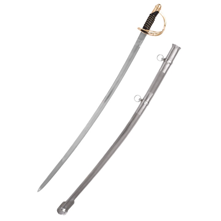 Sabie US-Cavalry, model 1860, lungime totala 107cm, lungime lama 92cm, cu teaca
