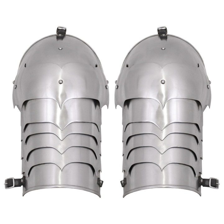 Placi de umar din otel, Battle-Merchant, set, 1.6mm, negru, 40x35cm