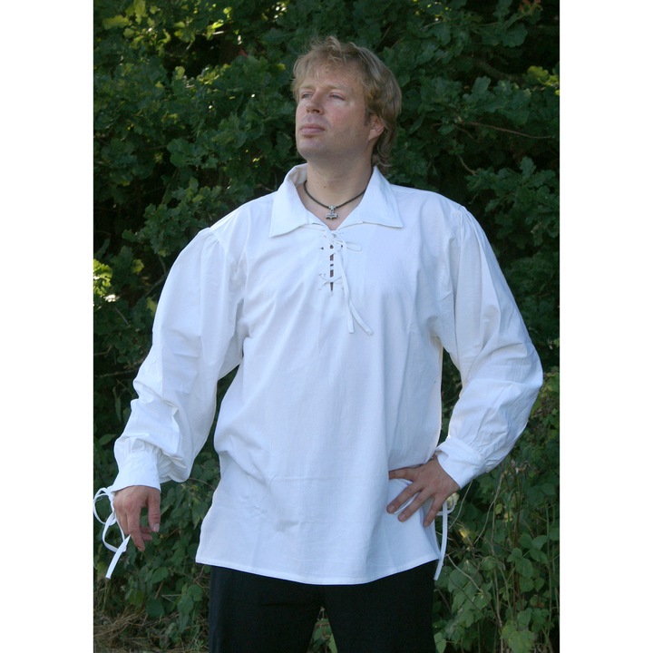 Camasa medievala, Battle-Merchant, natur, bumbac, marimea XL