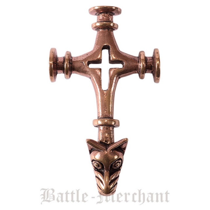 Ciocan Thor mare cu cap de lup, Battle-Merchant, bronz, 7.1x4.2x1.6cm