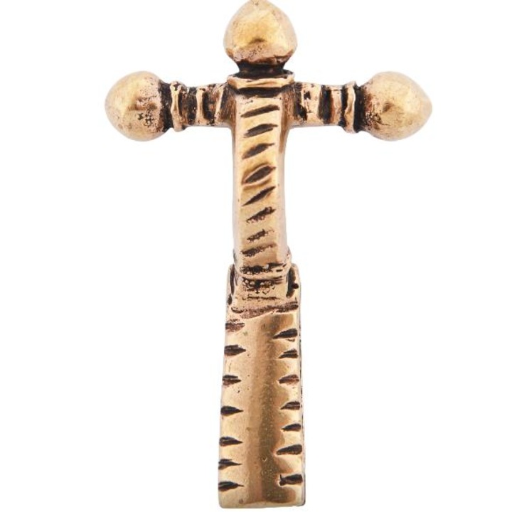 Római kitűző, Battle-Merchant, 1,5 x 3 x 4,6 cm, Bronz