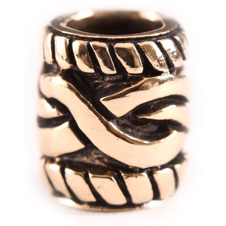 Gyöngy szakállra és hajra, kelta mintával, Battle-Merchant, Bronz, 1.10 cm x 9 mm, Arany