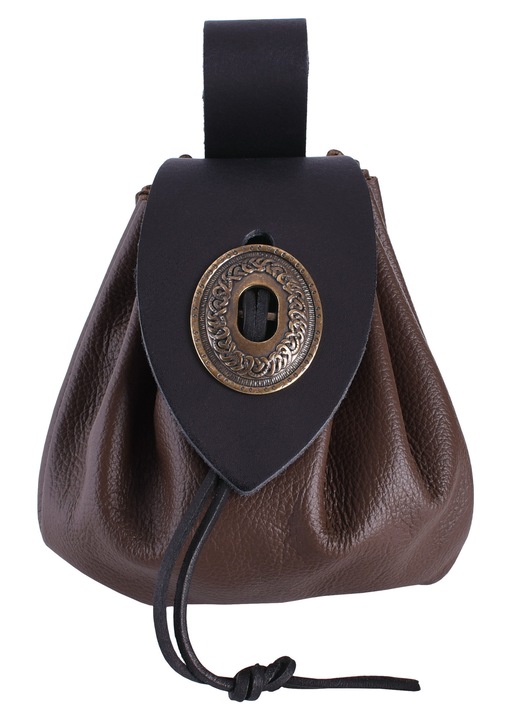 Мъжки портфейл, Battle-Merchant, голяма средновековна платнена, кожа, метално закопчаване, 17x13см, многоцветен