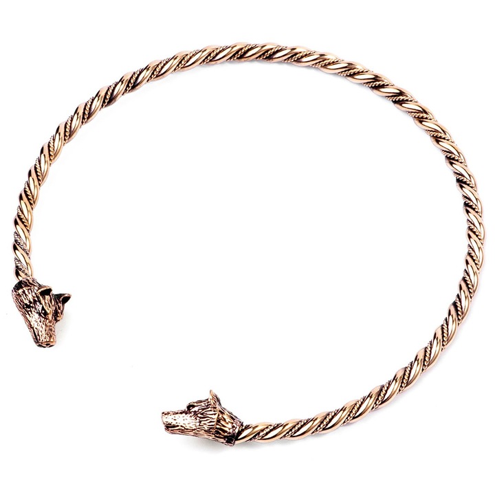 Bratara Viking din bronz cu capete de dragon, 12x13cm, mic