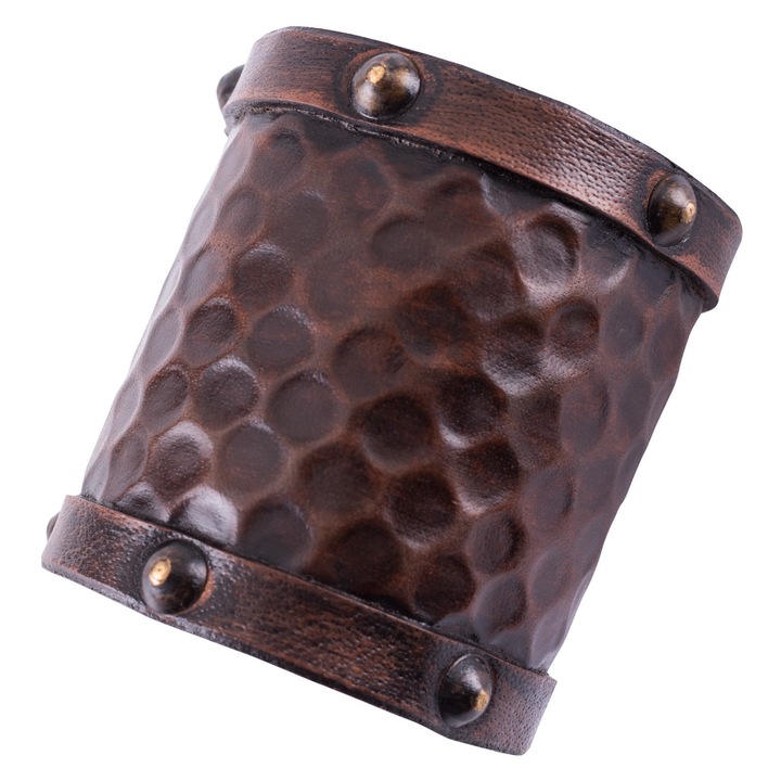 Bőrkarkötő, Battle-Merchant, barna, 19x8cm