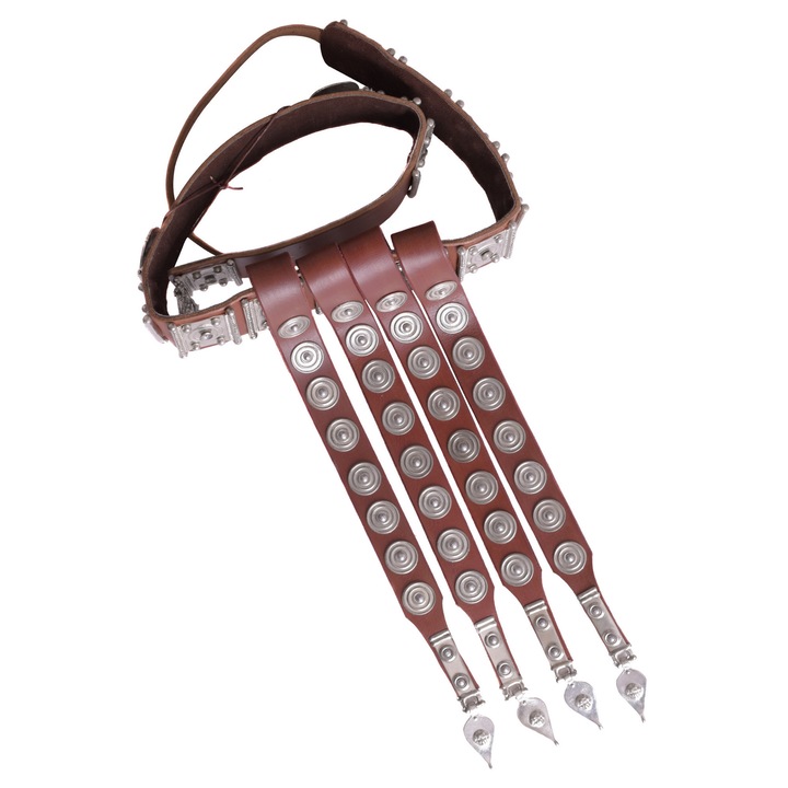 Centura Romana, Battle-Merchant, Piele vegetala, 130 x 40 cm, Maro rosiatic