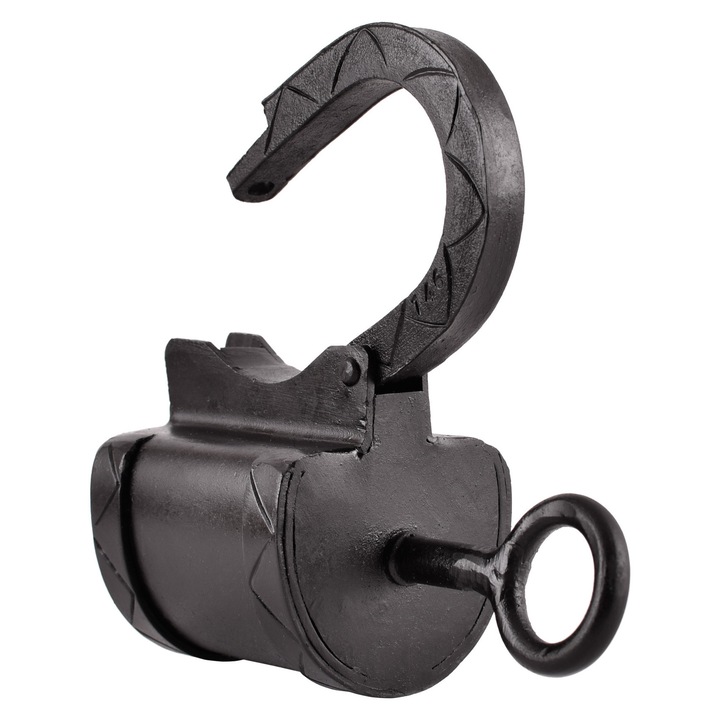 Lacat medieval, Battle-Merchant, otel, 13x15x6.5cm, 0.6kg