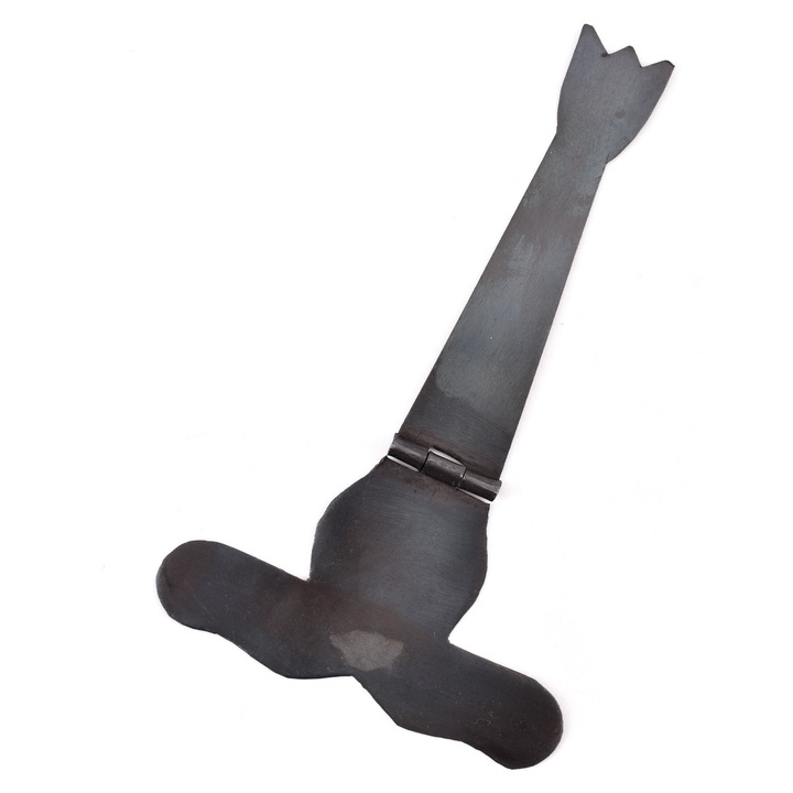 Balama forjata pentru cufar Battle-Merchant, Otel, 12 x 20 cm, Gri