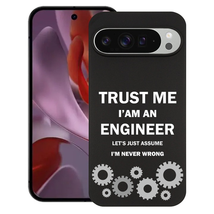 BestCase® Husa Slim Silicon pentru Google Pixel 9 Pro, Trust me I'm an engineer, 1805823 B 1841