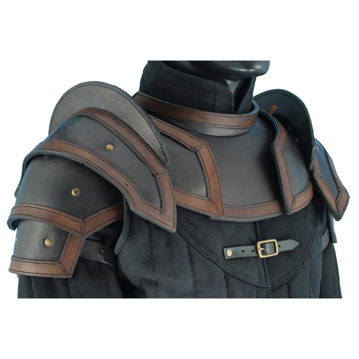 Aparatoare umeri si gat, Epic Armoury, piele, negru/maro, marime L