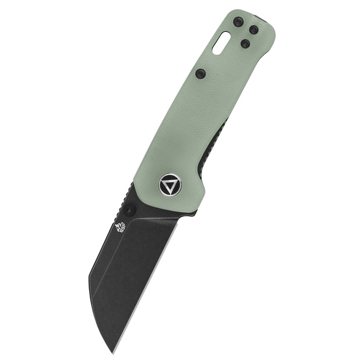 Cutit QSP Knife Penguin Mini, lama neagra stonewashed, maner G10 jade, 14cm, 80g