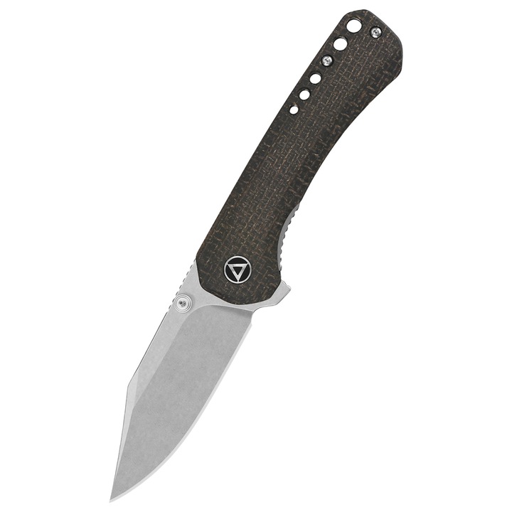 Cutit pliabil QSP Knife Kestrel, lama Sandvik 14C28N, maner Micarta, 17.4cm, maro
