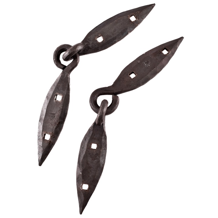 Balamale Viking, Ulfberth, Otel forjat manual, 18 cm, Gauri patrate, Negru forjat