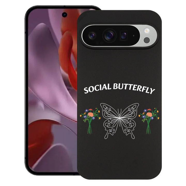 BestCase® Husa Slim Silicon pentru Google Pixel 10 / Pixel 10 Pro, Social Butterfly, 2030992 B 1888