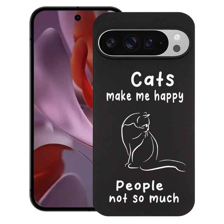BestCase® Husa Slim Silicon pentru Google Pixel 9 Pro, Cats And People, 1805823 B 1852