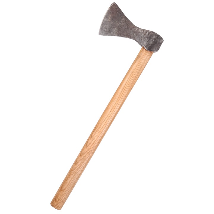 Topor Viking Ulfberth tip A, otel forjat manual, maner lemn frasin, 60cm