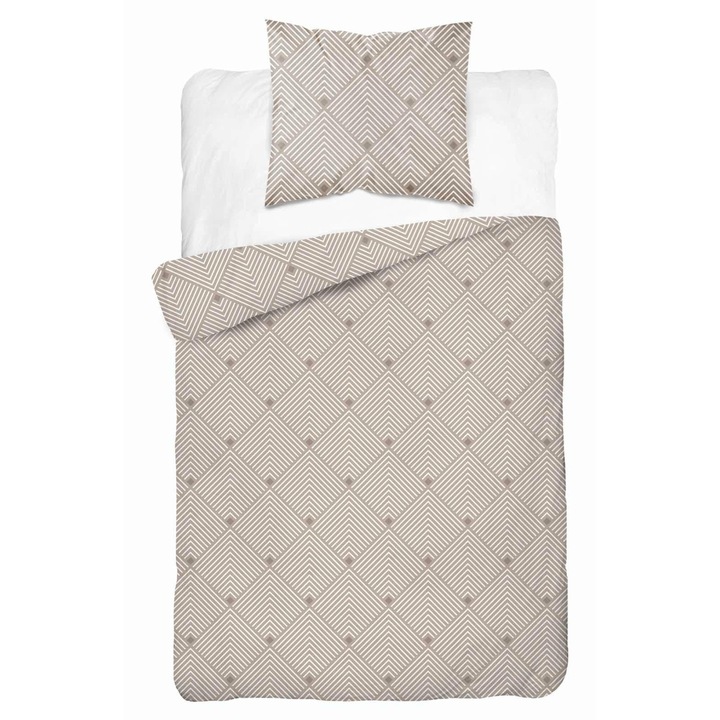 Ágyneműgarnitúra 2 darabos, Detexpol, Satin Stories, 140x200cm, bézs, szatén pamut