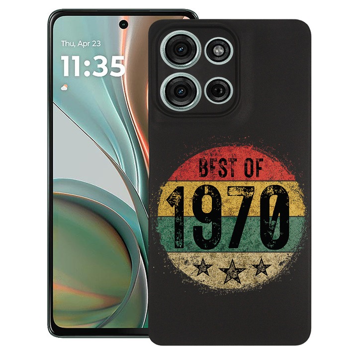 BestCase® Husa Slim Silicon pentru Motorola Moto G75, Best Of 1970, 1926338 B 1903